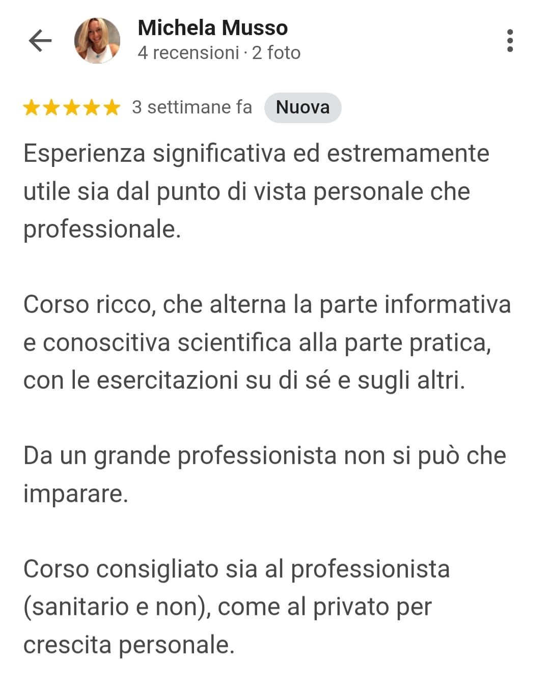 RECENSIONE DI MICHELA MUSSO