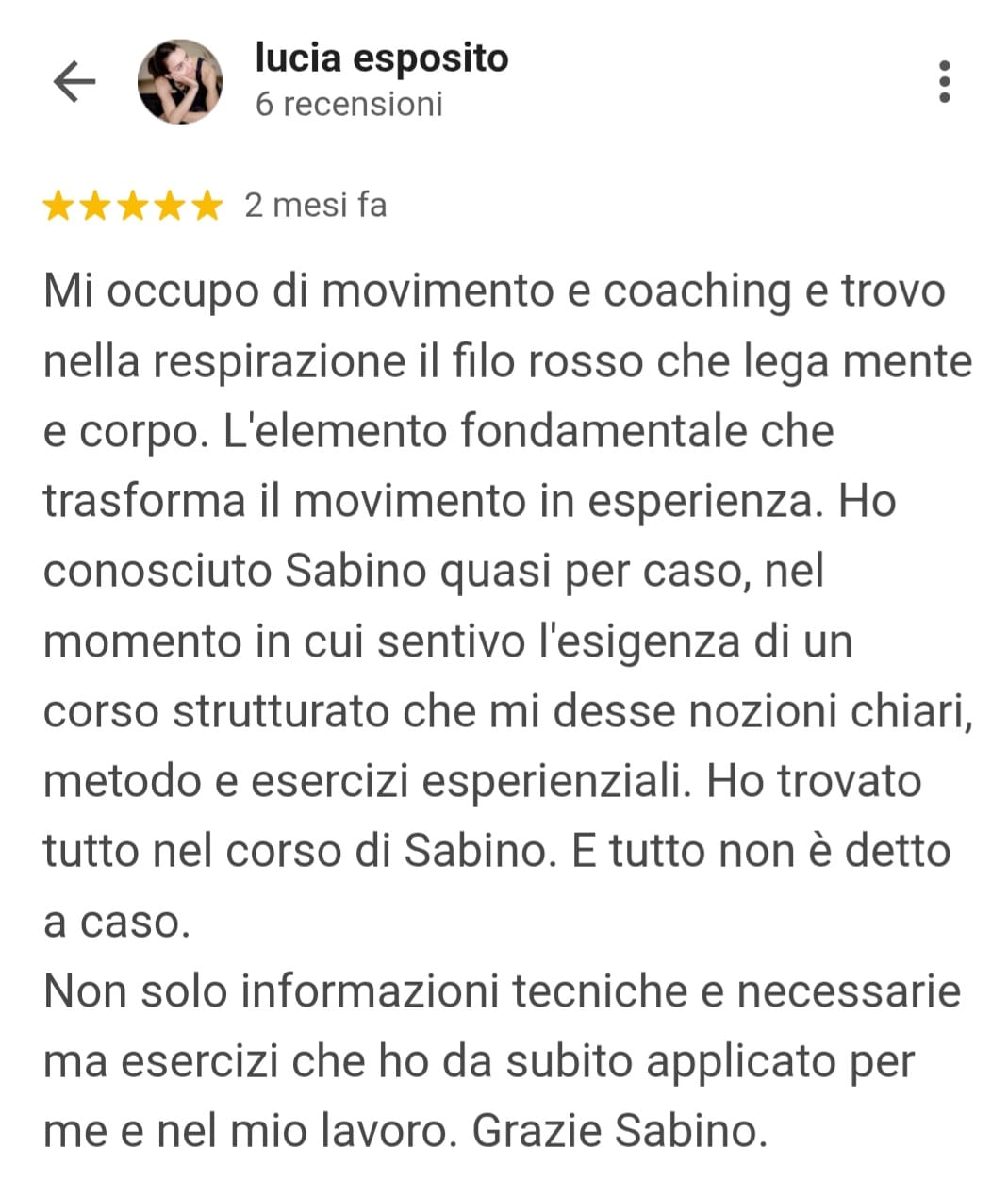 RECENSIONE LUCIA ESPOSITO